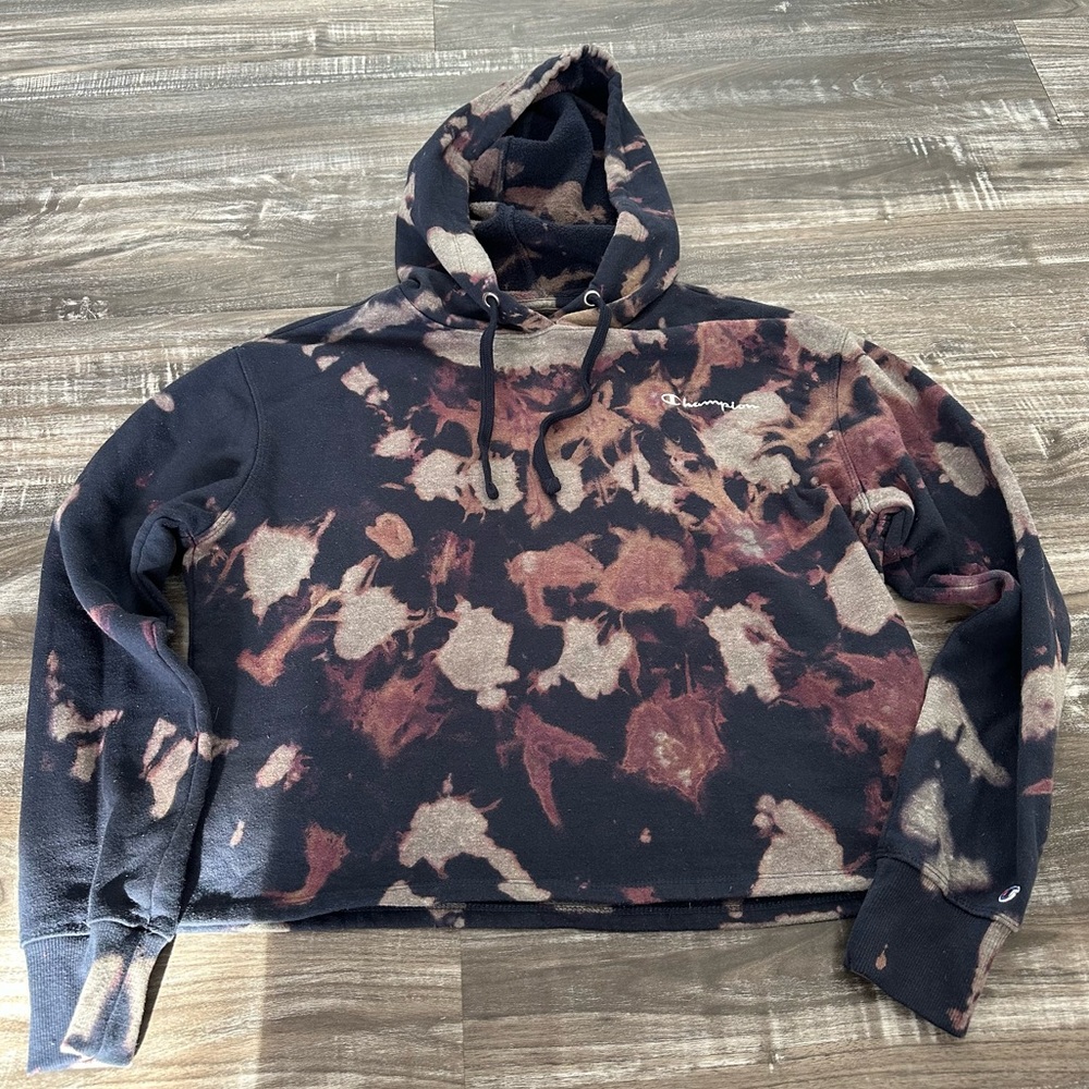 Champion burn out crop hoodie, medium, NWOT